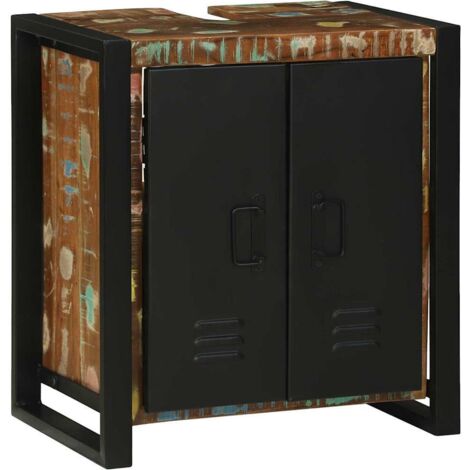 Cabinet pour lavabo Marron Bois massif de récupération CFW935452