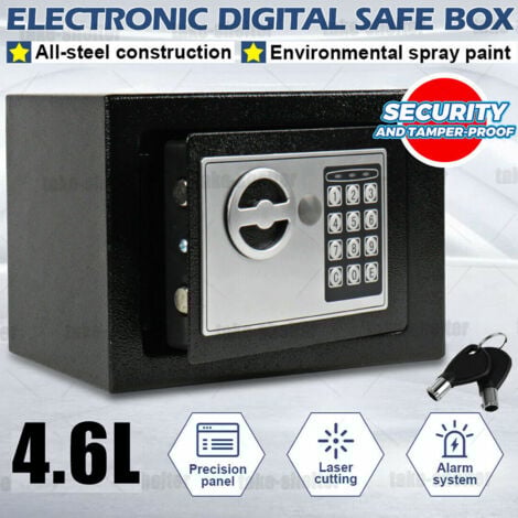 Cabinet Safes Cash Safety Box Solid Steel Electronic Password Security Safe Box with Lock Key Hotel Safety Box for Home Office Money Cash Deposit Box Wall Mounted Safe Box