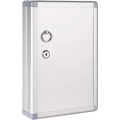 Cabinet with 24 key slots, silver, 12.5 x 8.5 x 2.45 in