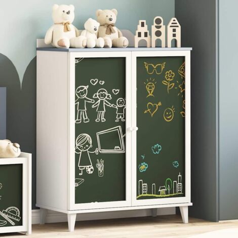 Cabinet with Two Doors and Chalkboard Front ROROS vidaXL