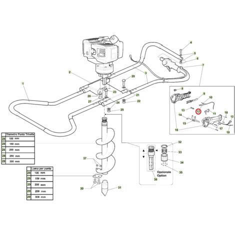 Câblage de la tarière ORIGINAL ACTIVE modèles t152 - tdu 155 021626