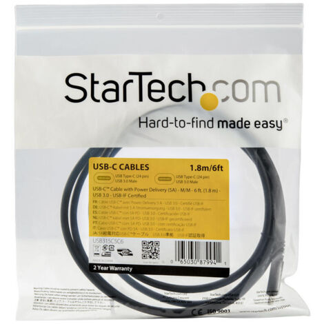 CABLE 1 8M USB-C PD 5A USB 3.0