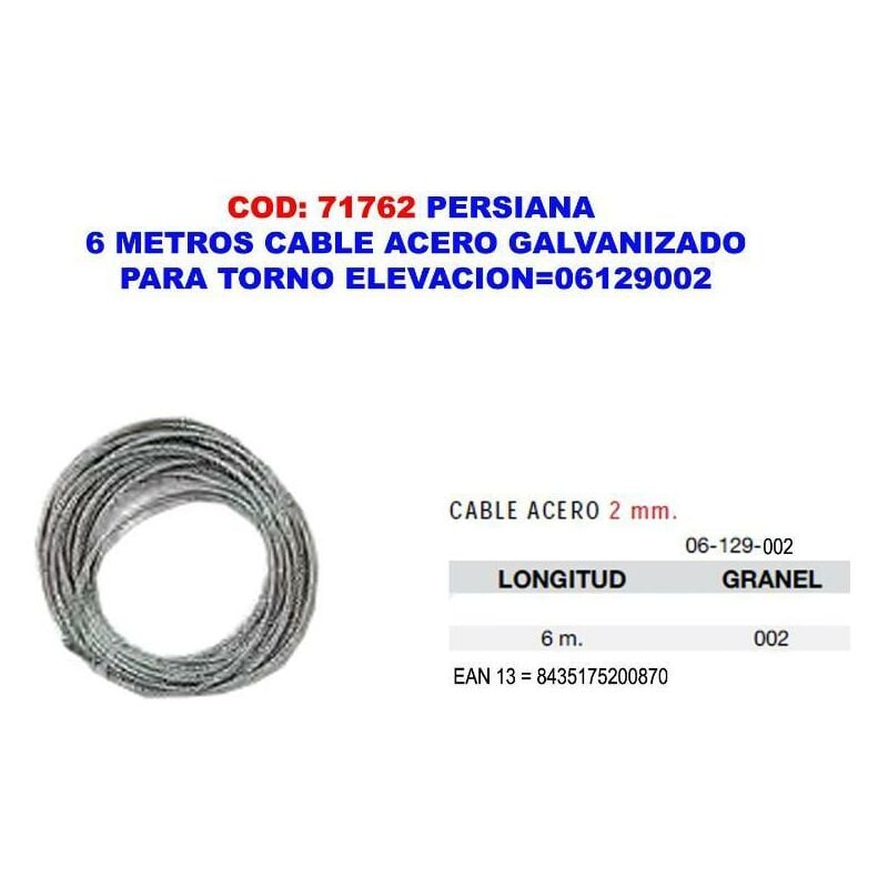 

MIBRICOTIENDA persiana 6 metros cable acero galv.para torno elevacion 06129002