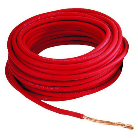 Câble à forte section 10 mm² - rouge - 1 mètre