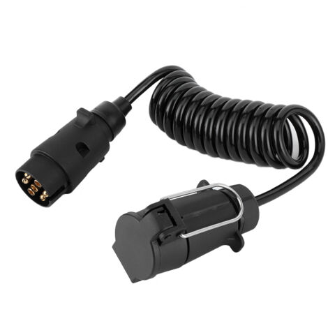 Câble à ressort de 2m, 7 broches, adaptateur de prise de remorque, connecteur de câblage pour caravane