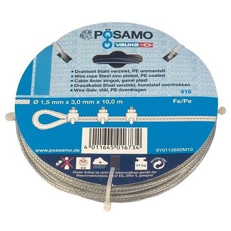 Cable Acero-Galv. 2mm a 10m (por 5)