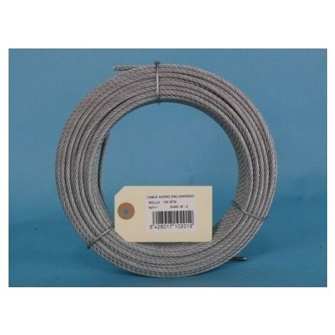 CABLE ACERO GALVANIZADO ROLLO 100 M