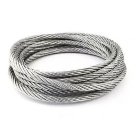 CABLE ACERO SIRGA 6X7+1 - 6MM ACERO GALVANIZADO - BRINOX