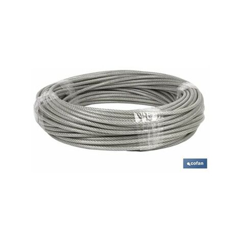 Câble Acier 8mm 6x8mm 6x7+1 Plastique (50m)