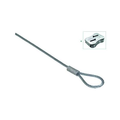 Câble acier de suspension BIS DOBYGRIP - diamètre de raccordement : 2 mm - Longueur : 3 m - WALRAVEN