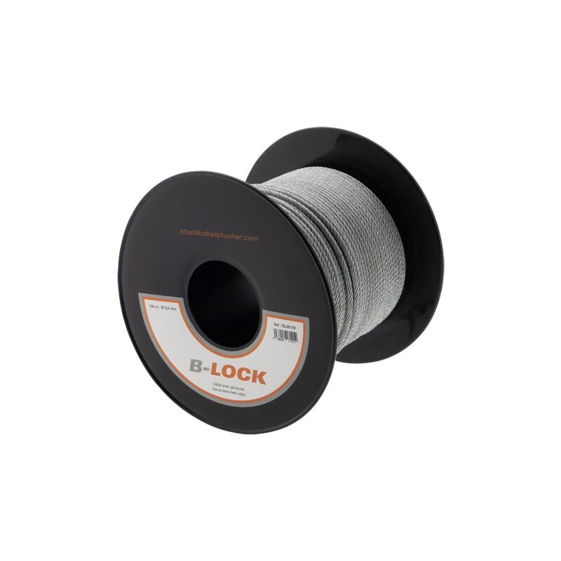 Câble acier de suspension BL25 - diamètre de raccordement : 2.5 mm - Longueur : 150 m Gripple
