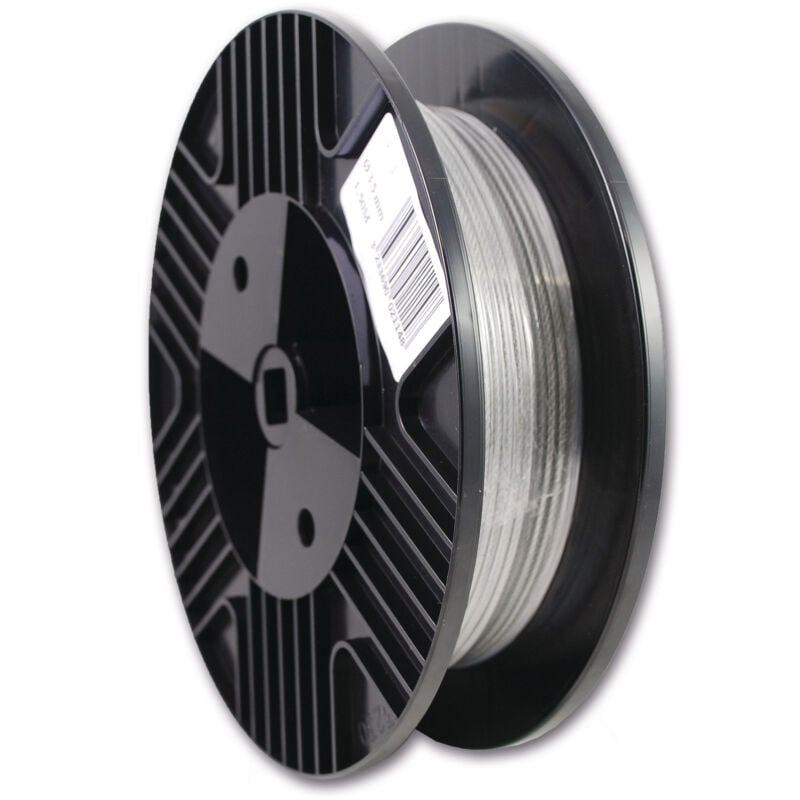 Câble acier galvanisé gainé pvc 7x7 diamètre 3/4mm âme métal cylindre de 50m Chapuis BC2