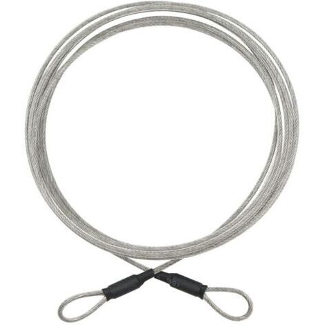 Câble Acier Recouvert Dispositif Antivol - câble en acier avec boucles, câble en boucle avec revêtement plastique antirouille, câble antivol pour salon jardin, mobilier terrasse, vélos. Longueur: 3m