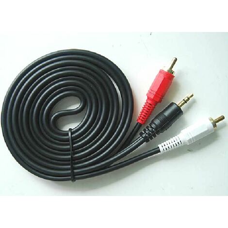 Cable Adaptador Audio Jack 3,5mm A 2 Macho Rca Alta Calidad 1.5m