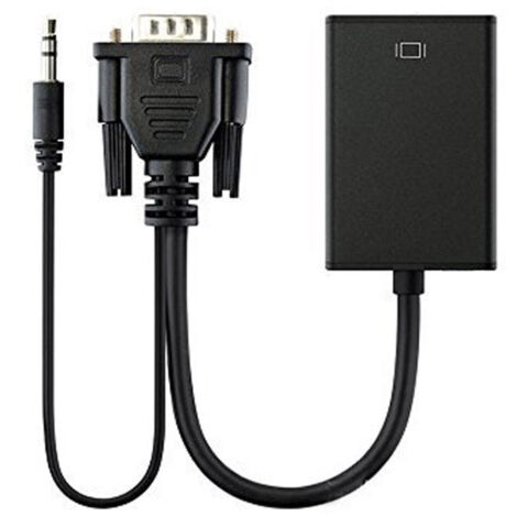 LINGHHANG Cable adaptador convertidor VGA macho a HDMI hembra Salida 1080P HD+Audio TV AV HDTV