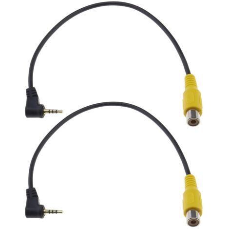 Cable adaptador de audio con entrada AV RCA para GPS de coche, 2 conectores TRRS a jack RCA de 2,5 mm, 19 cm.