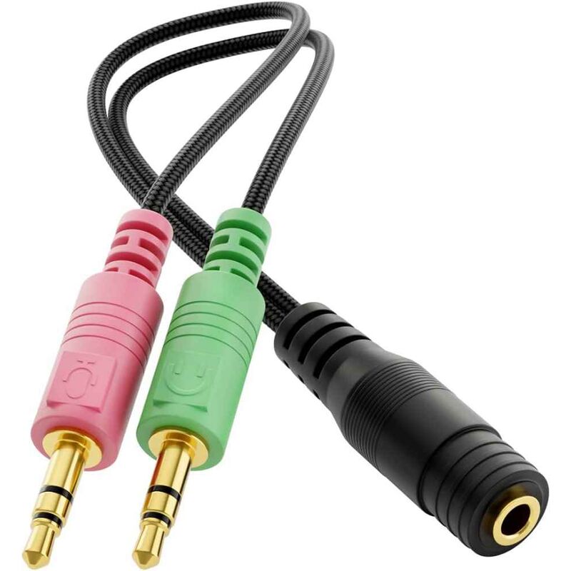 

Cable adaptador Jack Hembra 3.5 mm 4 pin a 2x Jack 3.5 Macho 0.20 M Ne