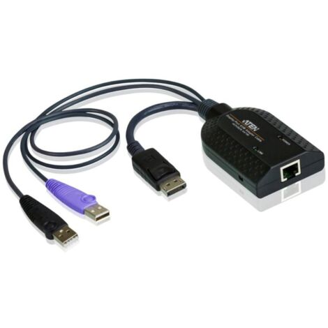 Cable adaptador KVM USB-DisplayPort a Cat5e/6 de Aten (módulo de CPU), KA7169-AX