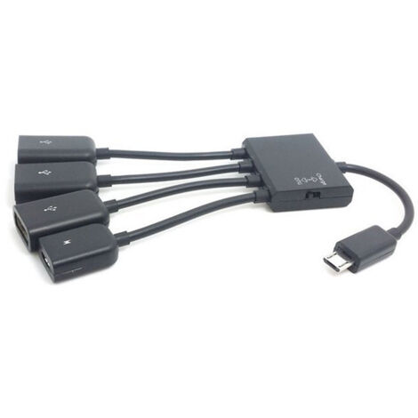 Cable adaptador Micro USB OTG de 3 puertos con fuente de alimentación para teléfonos móviles y tabletas Galaxy S5 i9600 Note3 N9000.