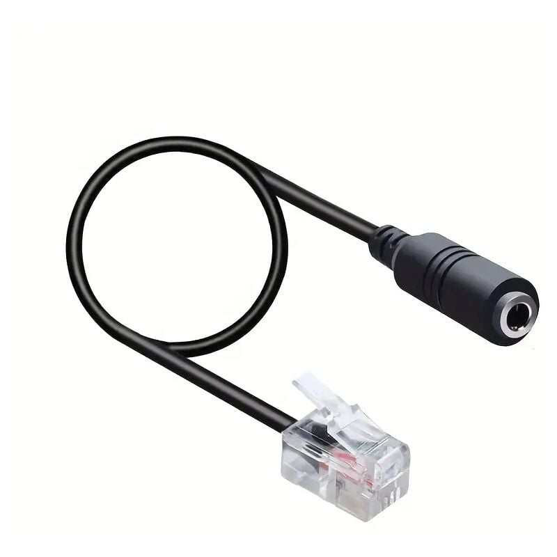 

Cable Adaptador telefono RJ9 Macho a 1 x Jack de 3.5 mm 20 cm Negro