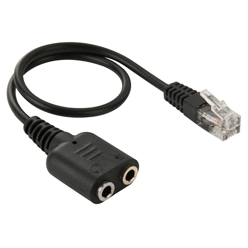 

Cable Adaptador telefono RJ9 Macho a 2 x Jack de 3.5 mm 0.20 M Negro