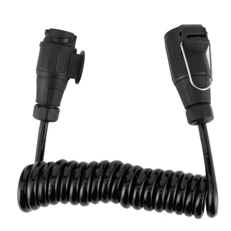 Câble adaptateur 13 broches vers 13 broches avec rallonge à ressort pour prise de remorque, compatible avec voitures, caravanes et camping-cars.