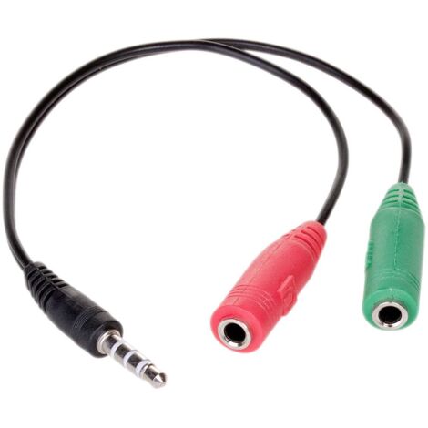 Câble adaptateur Akyga AK-AV-08 audio [1x Jack mâle 3.5 mm - 2x Jack femelle 3.5 mm] 15 cm noir