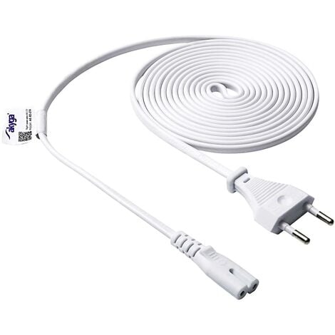 Câble adaptateur Akyga alimentation [1x fiche Euro mâle - 1x prise femelle C7] 3.00 m blanc C719202