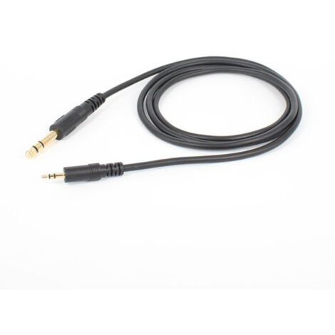 Câble adaptateur audio 3,5 mm vers 6,35 mm, plaqué or, câble d'enregistrement mâle-mâle pour amplificateur/mixeur audio double canal.