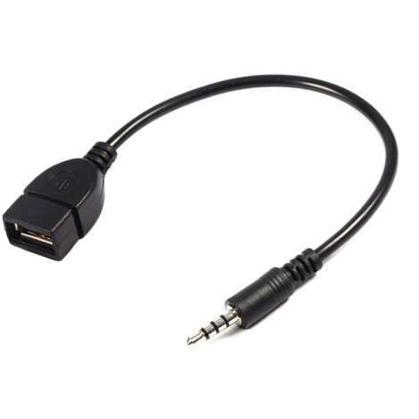 Câble Adaptateur Audio 3.5mm Jack Mâle vers USB-A Femelle pour Connexion OTG