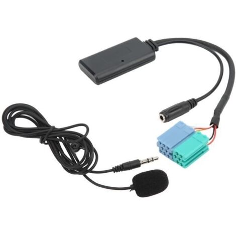 Câble adaptateur audio Bluetooth Bluetooth 5.0 - Microphone mains libres - Compatible avec autoradios