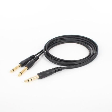Câble adaptateur audio plaqué or 6,35 mm mâle double canal vers double 6,35 mm 1 à 2 pour clavier électronique, console de mixage, amplificateur