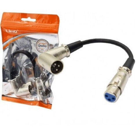 Câble Adaptateur Audio Xlr Male Vers Xlr Femelle Microphone Coudé Kl-9233