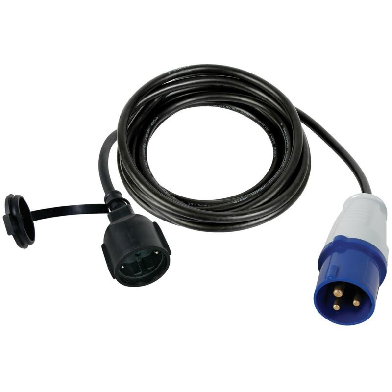 Perel - câble adaptateur avec prise schuko vers fiche cee - 3 m - terre allemande