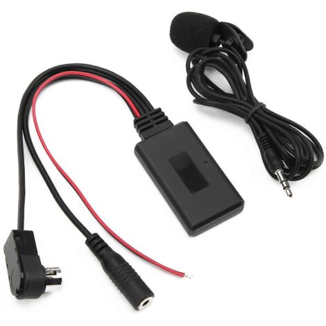 Câble adaptateur Bluetooth 5.0 avec microphone mains libres, compatible Alpine CDA-9857, CDA-9886, CDA-117 – kit audio voiture sans fil, kit mains-libres pour autoradio, connexion AUX.