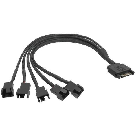Câble adaptateur d'alimentation pour ventilateur SATA 12 V gainé, connecteur SATA vers 4 broches et 3 broches, fil pour ventilateur
