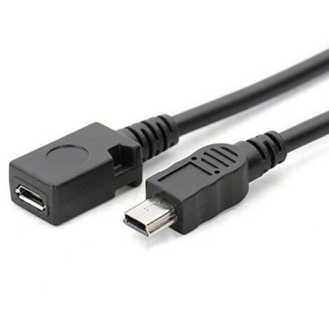 Câble adaptateur de charge de données universel V3 vers V8, Mini USB mâle vers microUSB femelle, port mini type T, mâle 5 broches.
