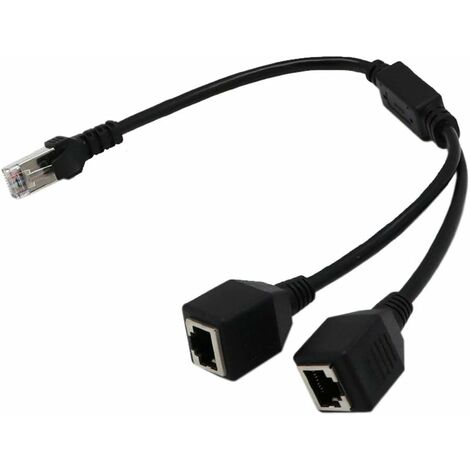 Câble Adaptateur de répartiteur de réseau RJ45 1 mâle à 2 Ports de Prise Femelle LAN Ethernet câble Adaptateur de répartiteur de réseau