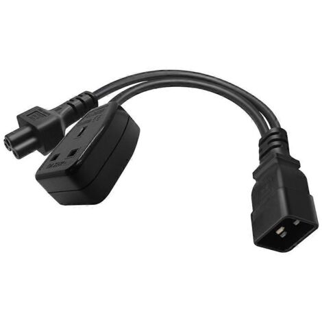 Câble adaptateur d'extension d'alimentation secteur IEC320 C20 vers IEC320 C5+ femelle de 30 cm