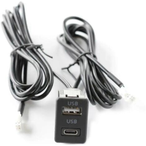Câble adaptateur d'extension d'interface de panneau de port USB + TYPE-C Noir