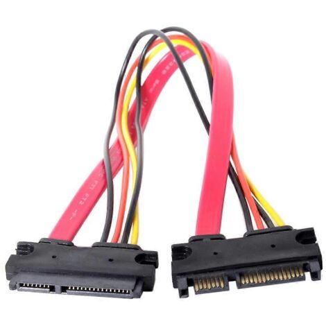 Câble adaptateur d'extension SATA mâle vers femelle 7+15 broches pour disque dur SSD - 0,5 m