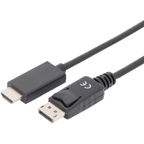 Câble adaptateur Digitus DisplayPort / HDMI Fiche mâle DisplayPort, Fiche mâle HDMI-A 1.00 m noir AK-340303-010-S blindage triple Câble DisplayPor C698531