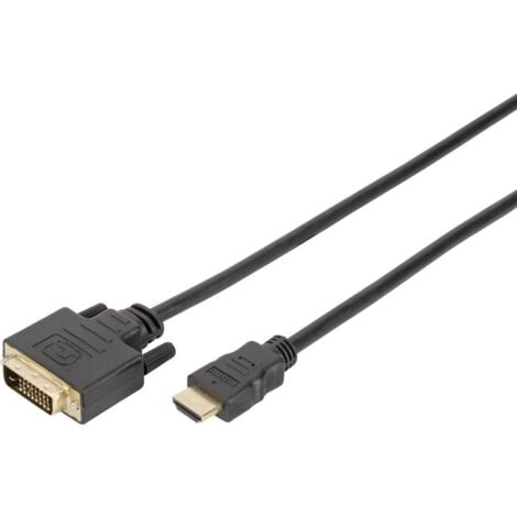 Câble adaptateur Digitus HDMI / DVI Fiche mâle HDMI-A, Fiche mâle DVI-D 18+1 pôles 2.00 m noir DB-330300-020-S compatib