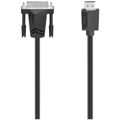 Câble adaptateur Hama DVI Fiche mâle DVI-D 24+1 pôles, Fiche mâle HDMI-A 3 m noir 00200716 4K UHD Câble DVI C681522