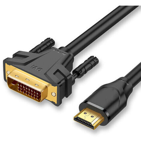 Câble Adaptateur HDMI A vers DVI - 2 m (ne convient pas pour la connexion aux ports Péritel ou VGA), Noir