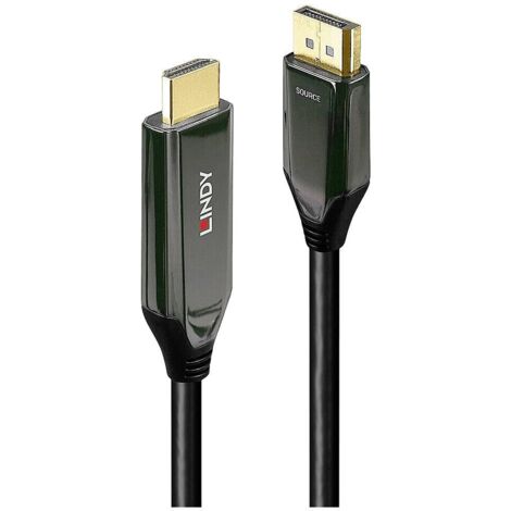 Câble adaptateur LINDY DisplayPort / HDMI Fiche mâle DisplayPort, Fiche mâle HDMI-A 2.00 m noir 40931 Câble DisplayPort V929003