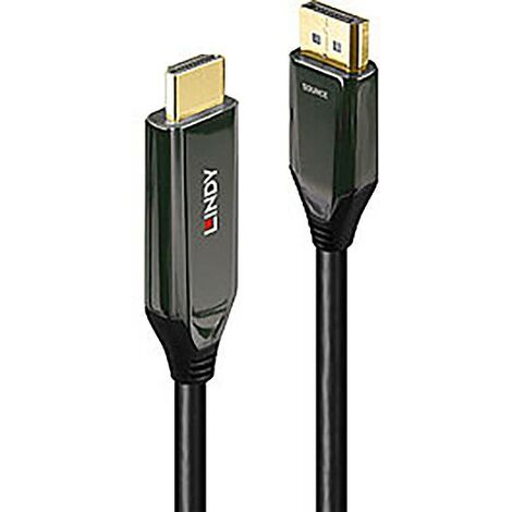 Câble adaptateur LINDY DisplayPort / HDMI Fiche mâle DisplayPort, Fiche mâle HDMI-A 3.00 m noir 4093
