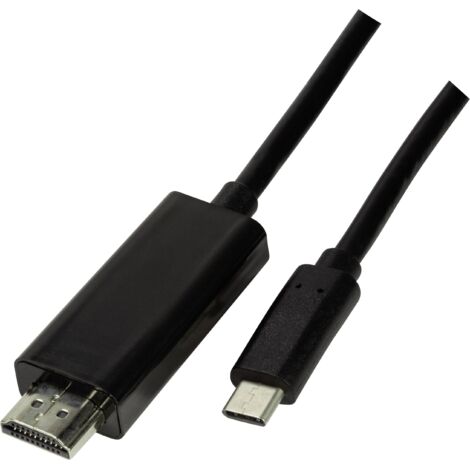 Câble adaptateur LogiLink USB-C® / HDMI USB-C® mâle, Fiche mâle HDMI-A 3.00 m noir UA0330 Câble d'afficheur USB-C® R844421