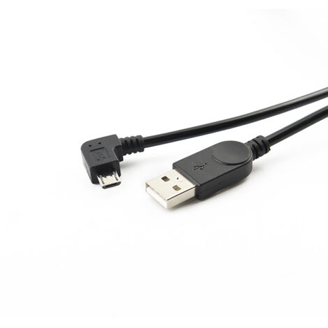 Câble adaptateur Micro 5P mâle/coudé à droite pour téléphones Android, chargement de données, câble à ressort, 1,5 mètre.