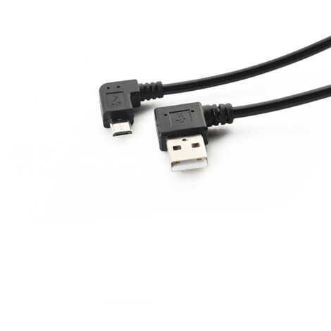 Câble adaptateur Micro 5P mâle coudé vers USB coudé vers téléphone portable, câble de charge de données à ressort, 1,5 mètre.
